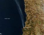 Satellite image of the fires around port city in Chile