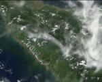 NASA's MODIS on Terra satellite shows changes in coastal line of Sumatra Island