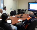 EOC members in a video conference with CONAE