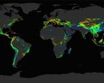 This set of 12 still images show the potential landslide by month averaged over the last 15 years. Image: NASA.