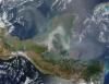 MODIS image a smoke cloud over Yucatan Peninsula, Mexico