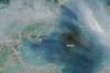 Satellite image of smoke produced by massive explosions in Tianjin (Image: NASA)