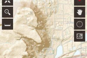 USGS TNM Topographic Data viewed on a mobile device