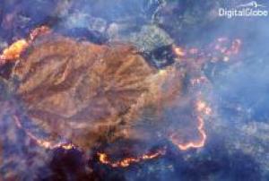 SWIR on WorldView-3 can see through dense fire smoke detecting hot spots and flame fronts.