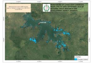 Image of Lagbo dam and sorrounding areas produced by NASRDA, Image courtesy of NASRDA