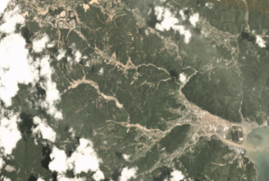 Flooding in Japan during July 2018 captured by PlanetScope. Image courtesy of Planet Labs, Inc CC-NC-BY 