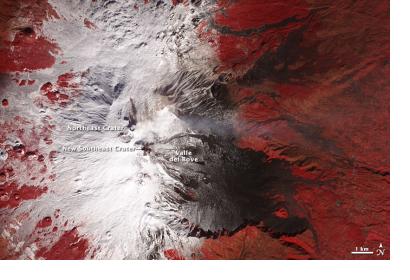 Mount Etna image taken by NASA' Terra satellite
