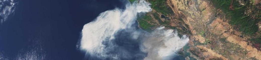 The Copernicus Sentinel-3A satellite captured this image of smoke from wildfires in the US state of California on 9 October 2017. Image: 	contains modified Copernicus Sentinel data (2017), processed by ESA, CC BY-SA 3.0 IGO.